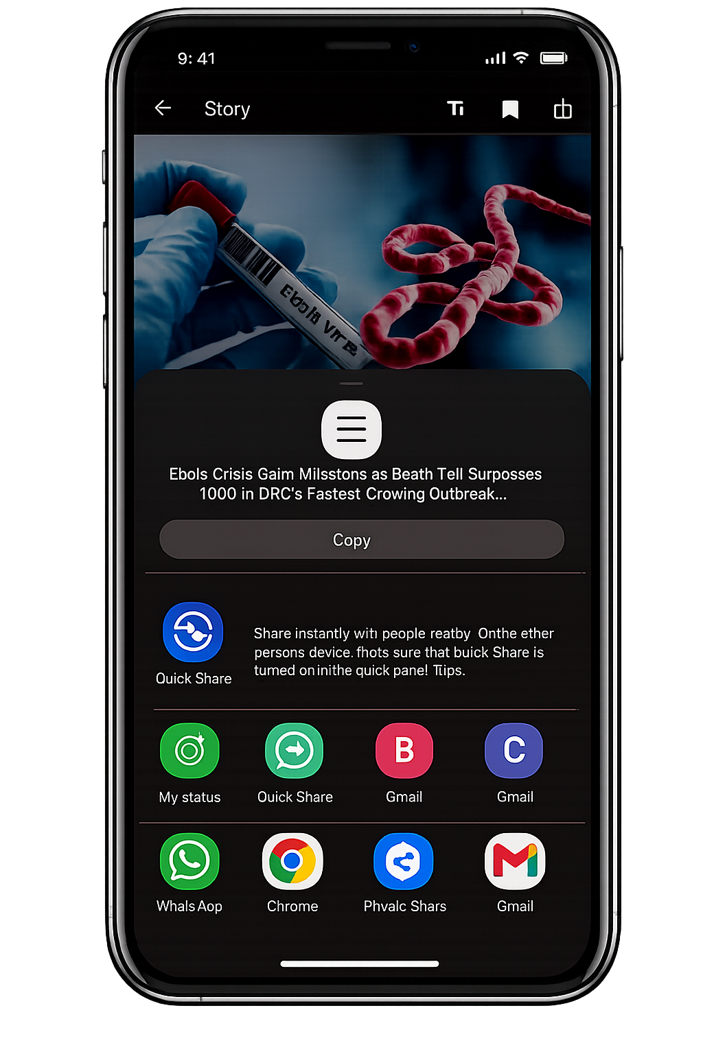 Share stories from the Eandel app